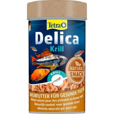 Abbildung von Tetra Delica Krill Naturfutter 100 Prozent gefriergetrocknete Krill, natürliche Snacks für Zierfische, ml Dose