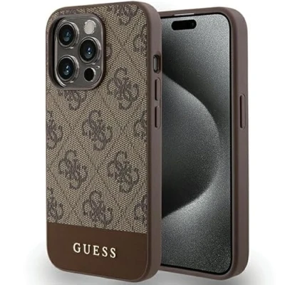 Abbildung von Guess GUHCP15XG4GLBR Hülle für iPhone 15 Pro Max 6.7&quot; braun hardcase 4G Stripe Collection