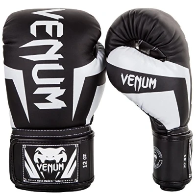 Abbildung von Venum Unisex Elite Boxing Gloves Boxhandschuhe, Schwarz/Weiß, 14 Oz EU