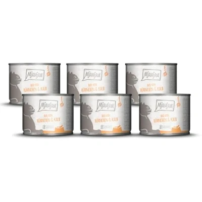 Abbildung von MjAMjAM Premium Nassfutter für Katzen DUO von zartem Hühnchen &amp; Kalb an gedämpftem Kürbis, 6er Pack (6 x 200g), getreidefrei mit extra viel Fleisch