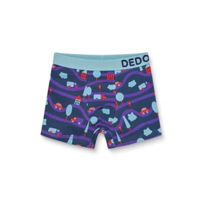 Abbildung von Dedoles Boxershorts Herren &amp; Jungen Unterwäsche Trunks Baumwolle lustige Designs Dinosaurier Hamster Spiele Maulwurf Geschenk, Farbe: Blau, Motiv: Verkehr, Gr. 4 6 Jahre