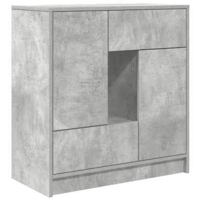 Abbildung von vidaXL Sideboard mit Schubladen und Türen Betongrau 70,5x34x74,5 cm, Kommode, Schrank, Flurschrank, Anrichte, Küchenschrank, Wohnzimmerschrank