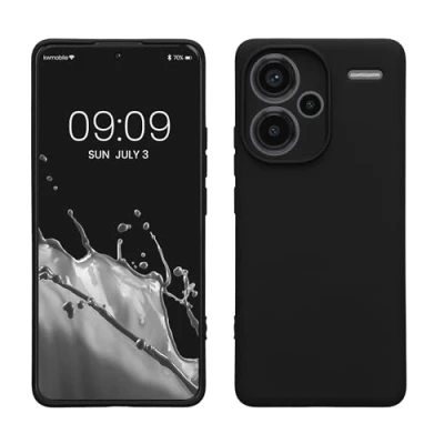 Abbildung von kwmobile Slim Case kompatibel mit Xiaomi Redmi Note 13 Pro+ 5G / Pro Plus Hülle Handyhülle aus Silikon in Schwarz