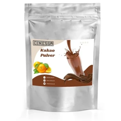 Abbildung von Cinesso Kakao Trinkschokolade Kakaopulver, Schokoladengetränk, Schokoladenaromen, mit natürlichen Aromen, schnelle und einfache Zubereitung, für Feierlichkeiten (1 Kg, Orange)