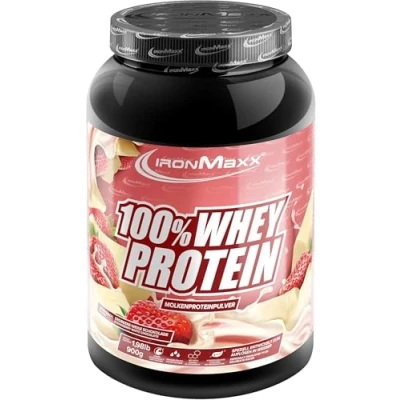 Abbildung von 100% Whey Protein Pulver 900g Strawberry White Chocolate Leckerer High Shake, 36g Eiweiß pro Portion, Power Drink für intensives Muskel Training, Mit BCAAs und EAAs