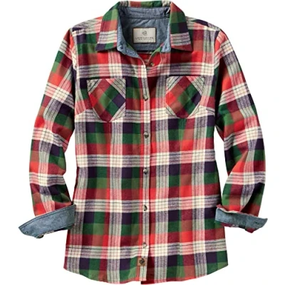 Abbildung von Legendary Whitetails Damen Cottage Escape Flanell Kleidung, langärmelig, kariert und einfarbig, tailliert, Knopfleiste Langärmlig, Alpine Mountain Plaid, Groß