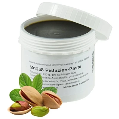 Abbildung von Hobbybäcker Pistazien Aroma, Aromapaste, Pistazienpaste zum Backen &amp; Verfeinern von Eis, Pralinen, Desserts Tortencremes, sanft nussiger Geschmack, 250g