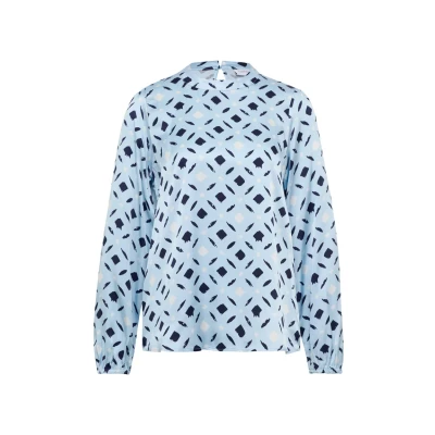 Abbildung von comma casual identity Weiche Allover Bluse, Damen, Größe: 36, Hellblau