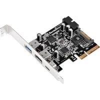 Abbildung von SilverStone SST ECU05 PCI E Erweiterungskarte, 1x extern USB 3.1 Typ C, 2x 3.0 A, intern 19 pin Anschluss, 10 Gbps, low profile geeignet