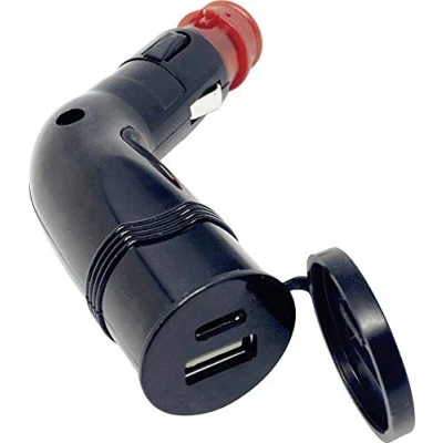 Abbildung von Baas Bikeparts USB A/USB C Winkel Adapter 3,6A an ZIG/DIN Ø21/12mm USB10