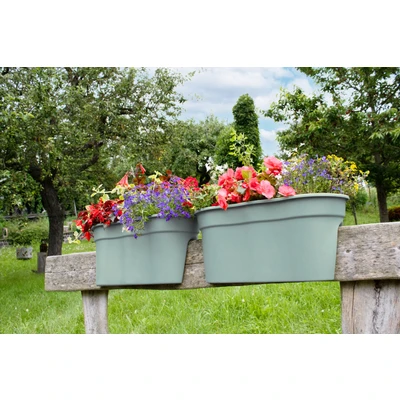 Abbildung von KHW Geländerblumentopf Flowerclip XL, 2er Set, mintgrün