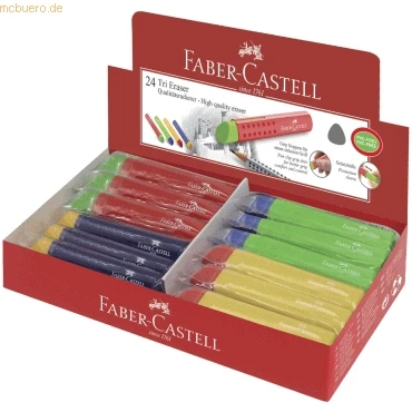 Abbildung von Faber Castell Radierer Tri farbig sortiert