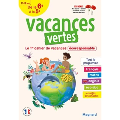 Abbildung von cahier de vacances 2025, la 6e vers 5e vertes: Le premier écoresponsable