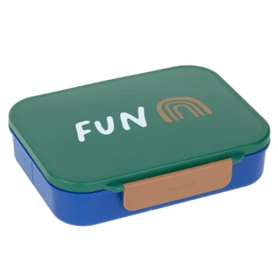 Abbildung von LÄSSIG Kinder Brotdose Frühstücksbox BPA frei mit herausnehmbarer Trennung/Bento Lunchbox Little Gang Rainbow green
