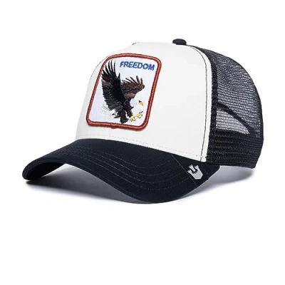 Abbildung von Goorin Bros. Unisex Erwachsene The Farm Original Adjustable Snapback Trucker Hat Baseballkappe, Weiß (Der Freiheitsadler), Einheitsgröße