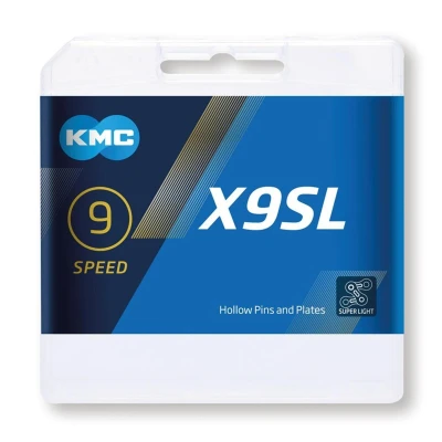 Abbildung von KMC Unisex Erwachsene X9SL Ti N X9 SL 9 Fach Kette 1/2&quot; x11/128, 114 Glieder, Gold