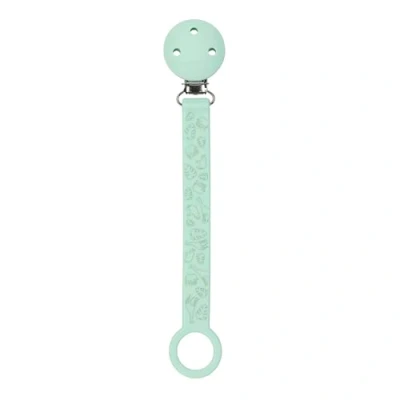 Abbildung von Nattou Pacifier Clip with Universal Holder Silicone, 21 cm, Mint Green Pattern