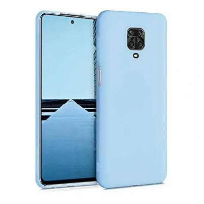 Abbildung von kwmobile Hülle kompatibel mit Xiaomi Redmi Note 9S / 9 Pro Max weiches TPU Silikon Case Cover geeignet für kabelloses Laden Pastellblau