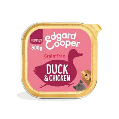 Abbildung von Edgard &amp; Cooper Nassfutter für Welpen, (Ente Huhn, 300g x 18), Getreidefrei, natürliche Zutaten und frisches Fleisch, voller essentieller Aminosäuren