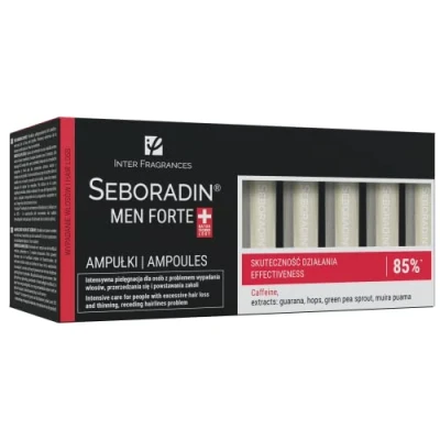 Abbildung von Seboradin Ampullen Für Herren Gegen Haarausfall Haarverlust Haarverdünnung Haarwachstum Serum Männer Vitamine Natürliche Extrakte Haar Kopfhaut Haarserum Haarpflege 14 x 5,5 ml Men Forte