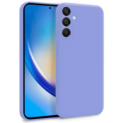 Abbildung von MyGadget Hülle für Samsung Galaxy A35 5G Zweilagige Handyhülle mit Kameraschutz Cover Innenfutter &amp; Silikon außen Flieder