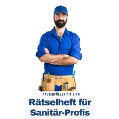 Abbildung von Ein Kreuzworträtsel Buch für Sanitärinstallateure und Klempner mit Begriffen aus dem Berufsalltag.: Rätsel Knobelei in einem Kreuzworträtselheft Sanitär Profis.