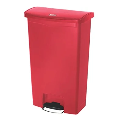 Abbildung von Rubbermaid Commercial Products Slim Jim 1883568 68 Litre Front Step On Resin Wastebasket Red