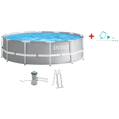 Abbildung von Intex Rundpool &quot;&quot;PRISM FRAME PREMIUM POOL&quot;&quot;, (Set), inkl. hochwertigem Pool Reinigungsset