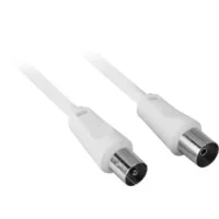 Abbildung von Goobay 11511 Antennenkabel 2,5m / Koax Stecker auf Buchse SAT Kabel Koaxialkabel Satellitenkabel 70 dB 2fach geschirmt TV HDTV Weiß Fernsehkabel