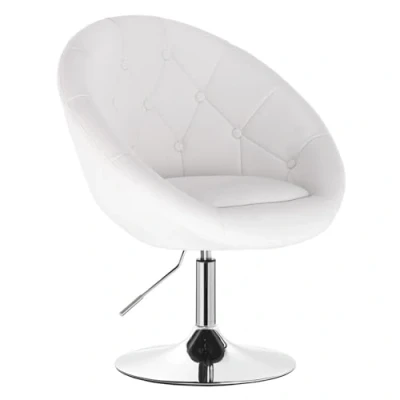 Abbildung von WOLTU® BH77ws 1 x Barsessel Loungesessel mit Armlehne, stufenlose Höhenverstellung, Kunstleder, Weiß