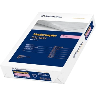 Abbildung von Soennecken Kopierpapier Star 5235 DIN A4 80g weiß 500 Blatt