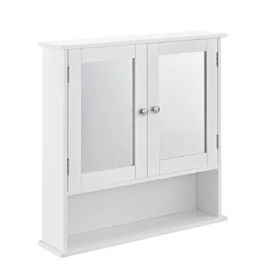 Abbildung von en.casa Badezimmerspiegelschrank »Freren« Spiegelschrank 58x56x13cm Weiß