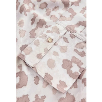 Abbildung von Next Regular FIT LONG Sleeve Overhead Vneck Bluse, Damen, Größe: 44, Neutral animal print