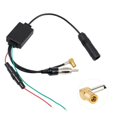 Abbildung von Vecys DAB FM/AM Auto Antenne Signalverstärker Splitter SMB auf DIN FM Active Autoradio Digital Radio + Plus Adapter Stecker