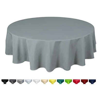 Abbildung von Qualitäts Tischdecke Textil Rund 140 cm, Farbe wählbar Hellgrau