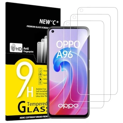 Abbildung von NEW&#039;C 3 Stück, Panzer Schutz Glas für Oppo A96 4G, A36, Frei von Kratzern, 9H Härte, HD Displayschutzfolie, 0.33mm Ultra klar, Ultrabeständig