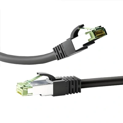 Abbildung von Goobay 66729 RJ45 Patchkabel mit CAT 8.1 S/FTP Rohkabel / Stecker 8K Gaming PS5 Playstation 5 2.000 MHz OFC Netzwerkkabel Schwarz LAN Kabel 25m