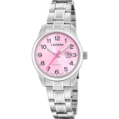Abbildung von CALYPSO WATCHES Quarzuhr Basic, Armbanduhr, Damenuhr, Edelstahlarmband, analog, Tag