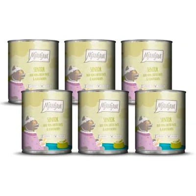 Abbildung von MjAMjAM Premium Nassfutter für Katzen Senior DUO von zarter Ente &amp; Kaninchen, 6er Pack (6x800g), getreidefrei