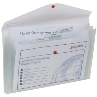 Abbildung von Snopake 14966 Polyfile Trio Electra Dokumententasche Polypropylen mit Tasche Folio Format 5 Stück transparent