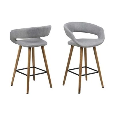 Abbildung von AC Design Furniture Counterstuhl Jack, B: 56 T: 43 H: 88,5 cm, Stoff/Eiche, Grau