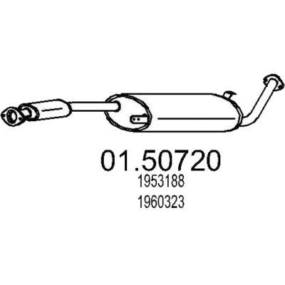 Abbildung von MTS 01.50720 Mittelschalldämpfer 1290 NISSAN: TERRANO 2