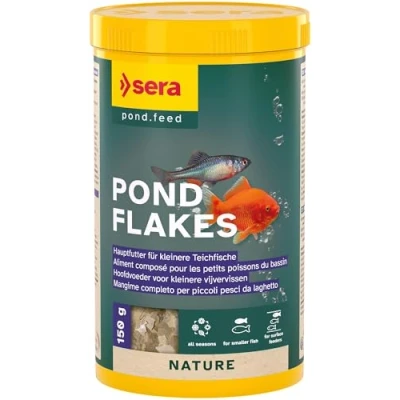 Abbildung von sera Pond Flakes 1 L (150g) Hauptfutter für Teichfische ohne Farb &amp; Konservierungsstoffe fördert Gesundheit Wachstum Goldfische, Bitterlinge Jungfische sauberes Teichwasser