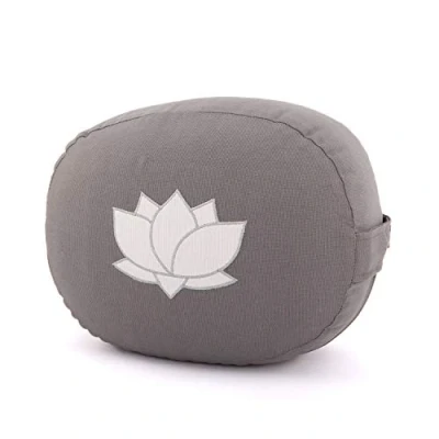 Abbildung von Meditationskissen OVAL. Dinkelfüllung. Grau Stick Lotus