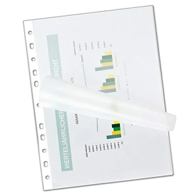 Abbildung von 200 Stk. PAVO Laminierfolientaschen DIN A4+ mit Abheftrand / Filex, 2 x 125 mic.