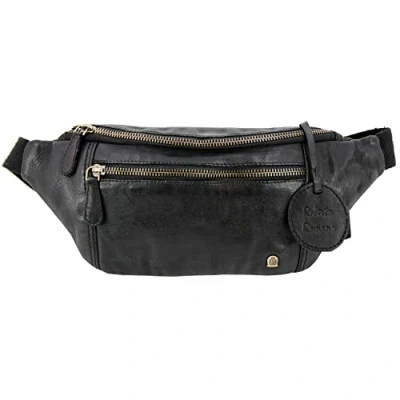 Abbildung von Roberto Romano handgefertigte Hüfttasche Bologna aus Echtem Leder in schwarz 48204 Bauchtasche, Crossbody Bag, Gürteltasche Modernes Design für Urlaub, Wochenende, Festival oder den Spaziergang