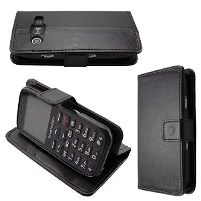 Abbildung von caseroxx Handy Hülle Tasche kompatibel mit Doro 366 Bookstyle Case Wallet in schwarz