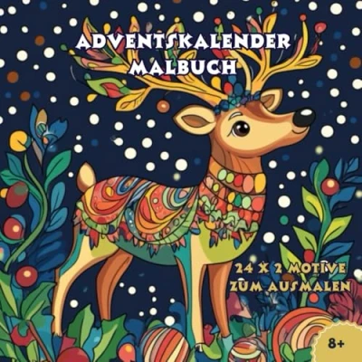 Abbildung von Adventskalender Malbuch: 24 x 2 traditionelle Weihnachtsmotive zum Ausmalen, Ausschneiden, Dekorieren und Versenden: für eine kreative besinnliche Vorweihnachtszeit geeignet Kinder ab 8