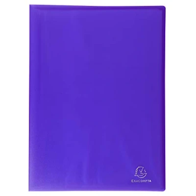 Abbildung von Exacompta 85366E 4er Pack Sichtmappe Chromaline aus transluzentem Kunststoff DIN A4 mit 30 Klarsichthüllen, 60 Sichten, perfekt für die Schule und das Büro Aktenhülle, Prospekthülle, violett