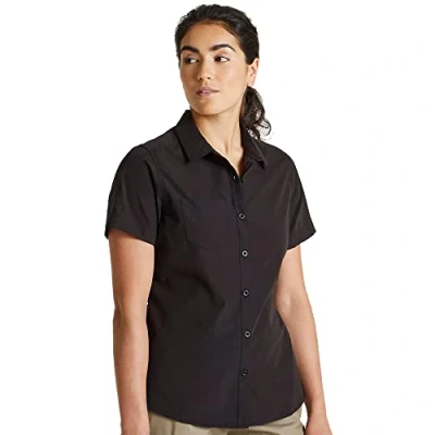 Abbildung von Craghoppers Damen Expert Womens Kiwi Short Sleeved Shirt Hemd mit Button Down Kragen, Black, 8